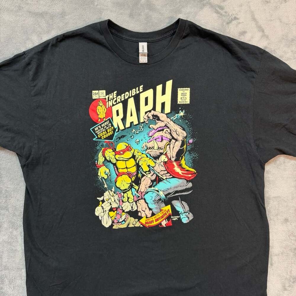 2XL The Incredible Raph Graphic T-Shirt Size 2XL Black TMNT